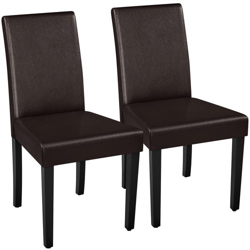 Dark brown upholstered dining - brown,