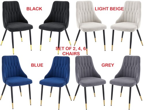 Velvet dining chairs - 6,