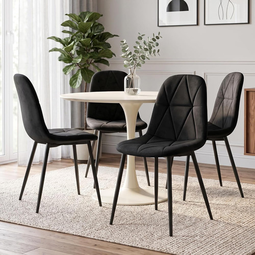 Set black velvet dining - 4,