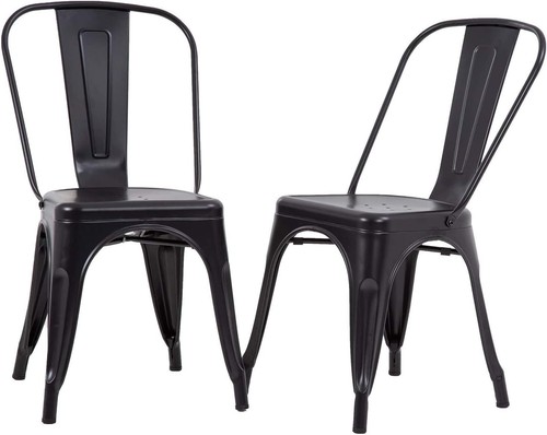 Metal dining chairs set - metal,