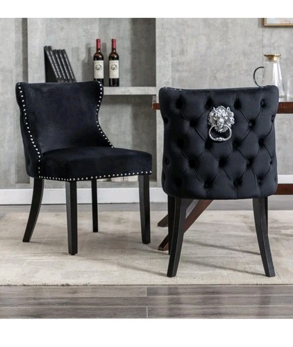Set velvet dining chairs - set, 2
