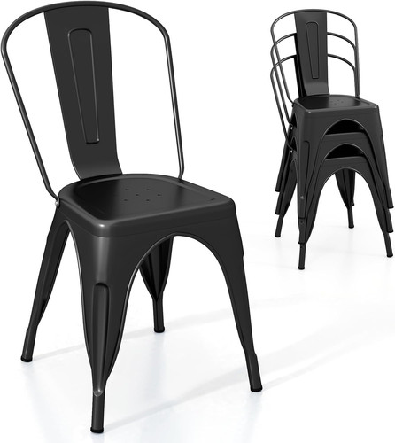 Metal dining chairs set 4 - of,