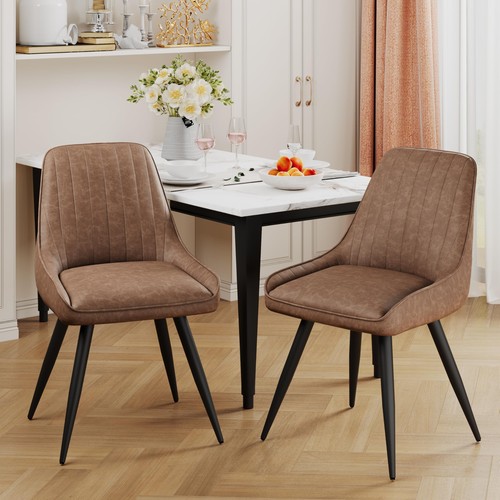 Faux leather dining chairs set - chairs,