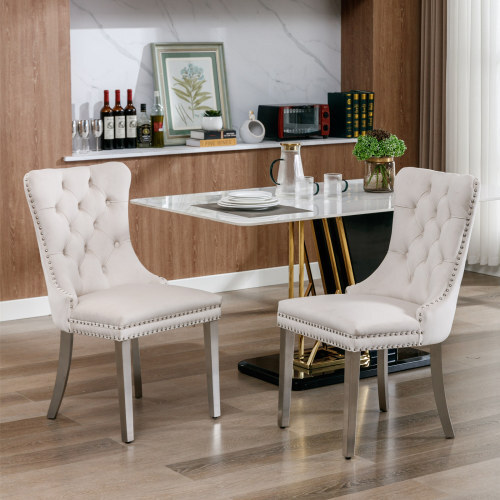 2set velvet upholstered dining - 2set,