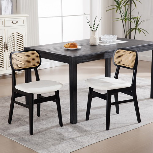 Rattan dining chairs - dining, farmhouse