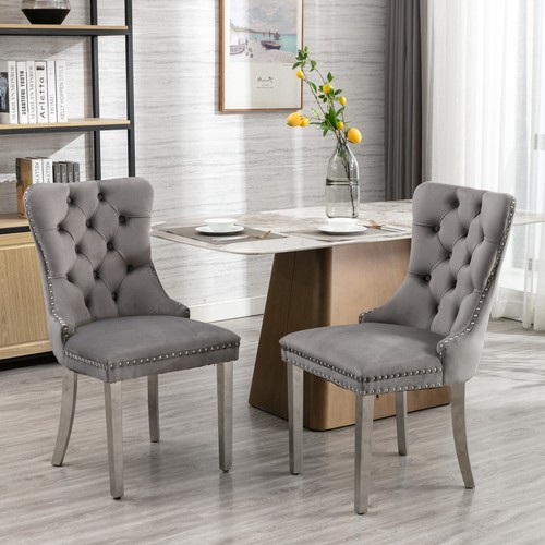 Set velvet tufted dining - velvet,