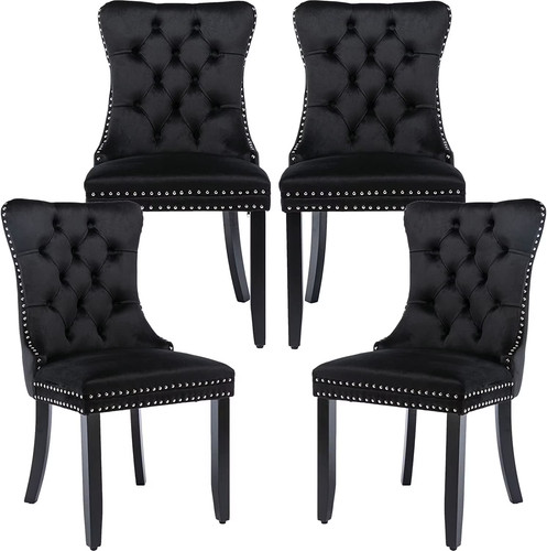 Black velvet dining - velvet, chairs