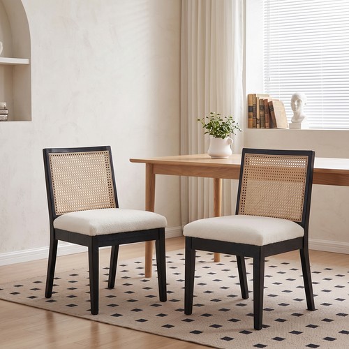 Set farmhouse rattan wood - of, 2