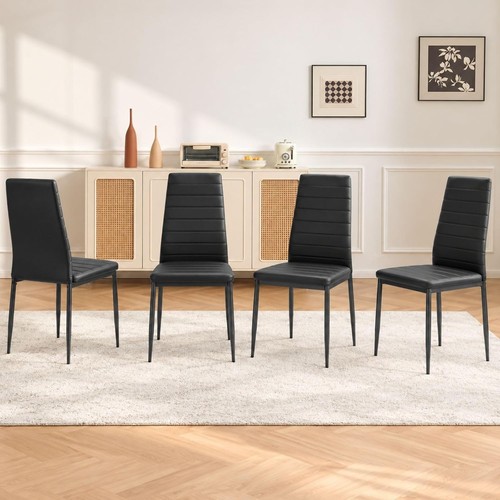 Dining chairs set pu - of, 4