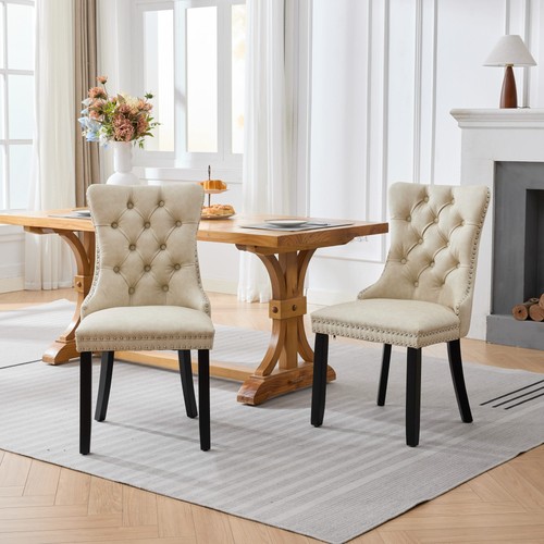 Dining room chairs set pu - of, 2