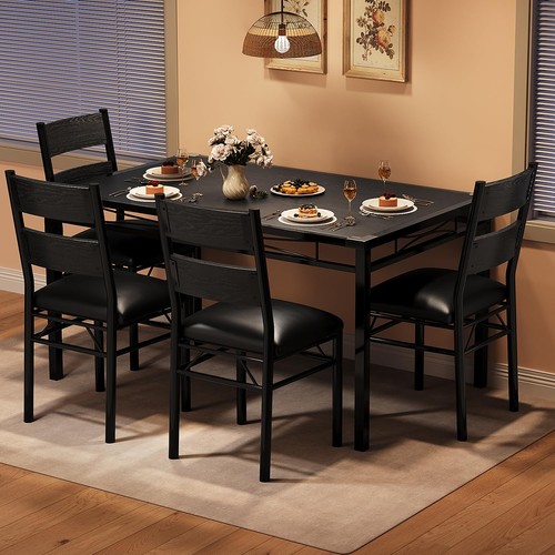 Wood dining table set for - set, 4