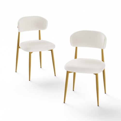 Set white velvet dining - 2,