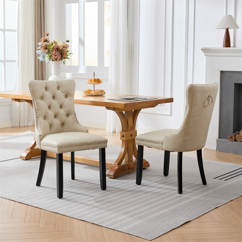 2pcs dining chairs leather - dining, pu