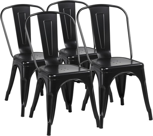 Metal dining chairs set 4 - of,