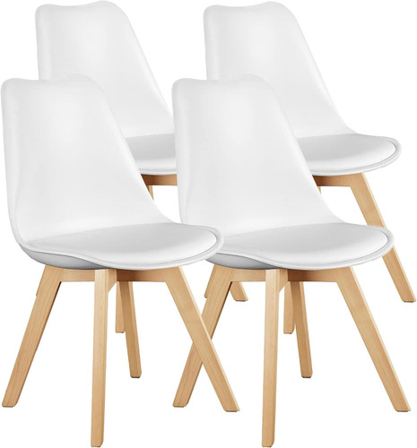 Dining chairs set white - chairs, 4